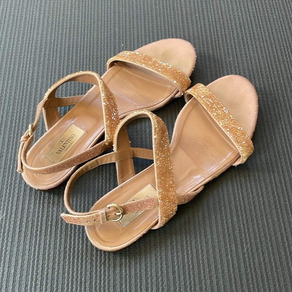Valentino Garavani Glittery nude pink crystal sandals